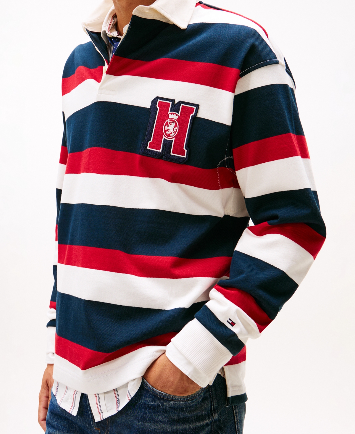 Tommy Hilfiger Men's Crest Striped Polo Shirt