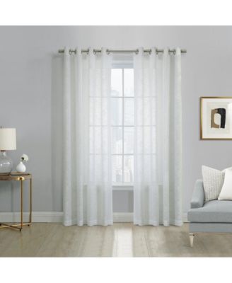 Boucle Sheer Premium Stylish and Functional Grommet Curtain Panel 52" x 63" White