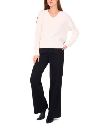 Women's Colorblocked Drop-Shoulder Sweater