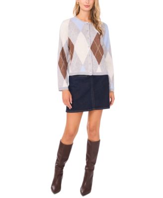 Women's Argyle Cardigan Sweater