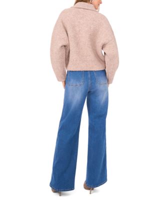 Women's Collar Zip-Up Cardigan Sweater