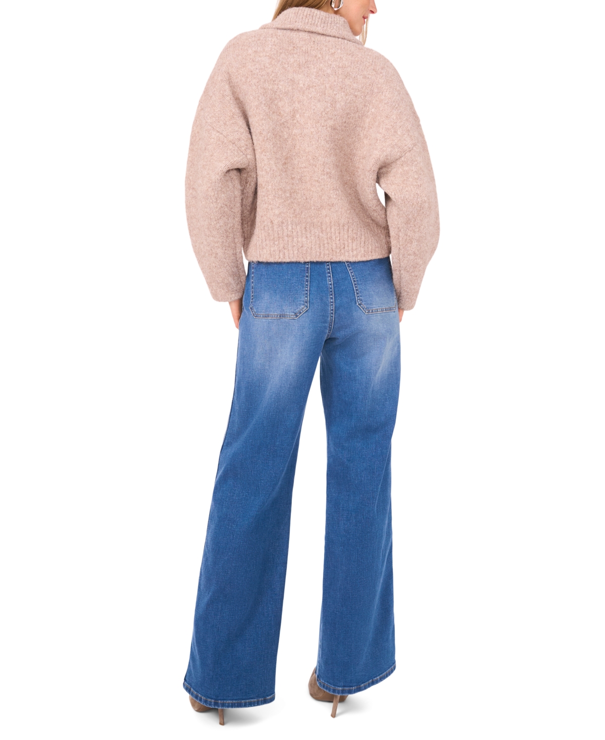 Vince Camuto Women's Collar Zip-Up Cardigan Sweater