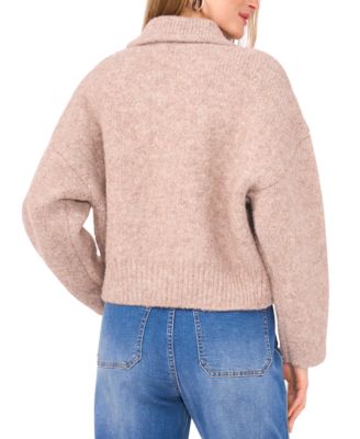 Women's Collar Zip-Up Cardigan Sweater