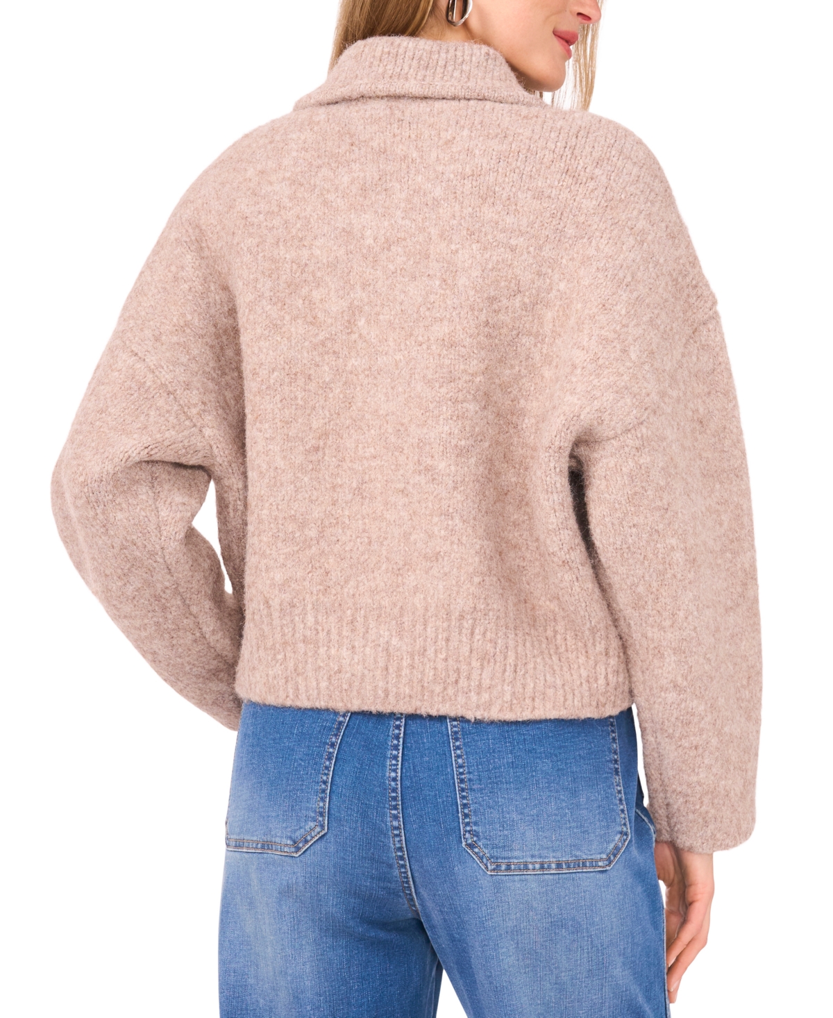 Vince Camuto Women's Collar Zip-Up Cardigan Sweater