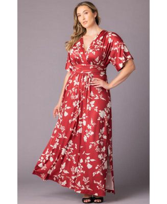Plus Size Vienna Kimono Sleeve Long Maxi Dress