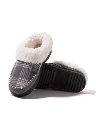 Women's Nyla Felted Plaid Moccasin Toe Clog House Shoe Slipper