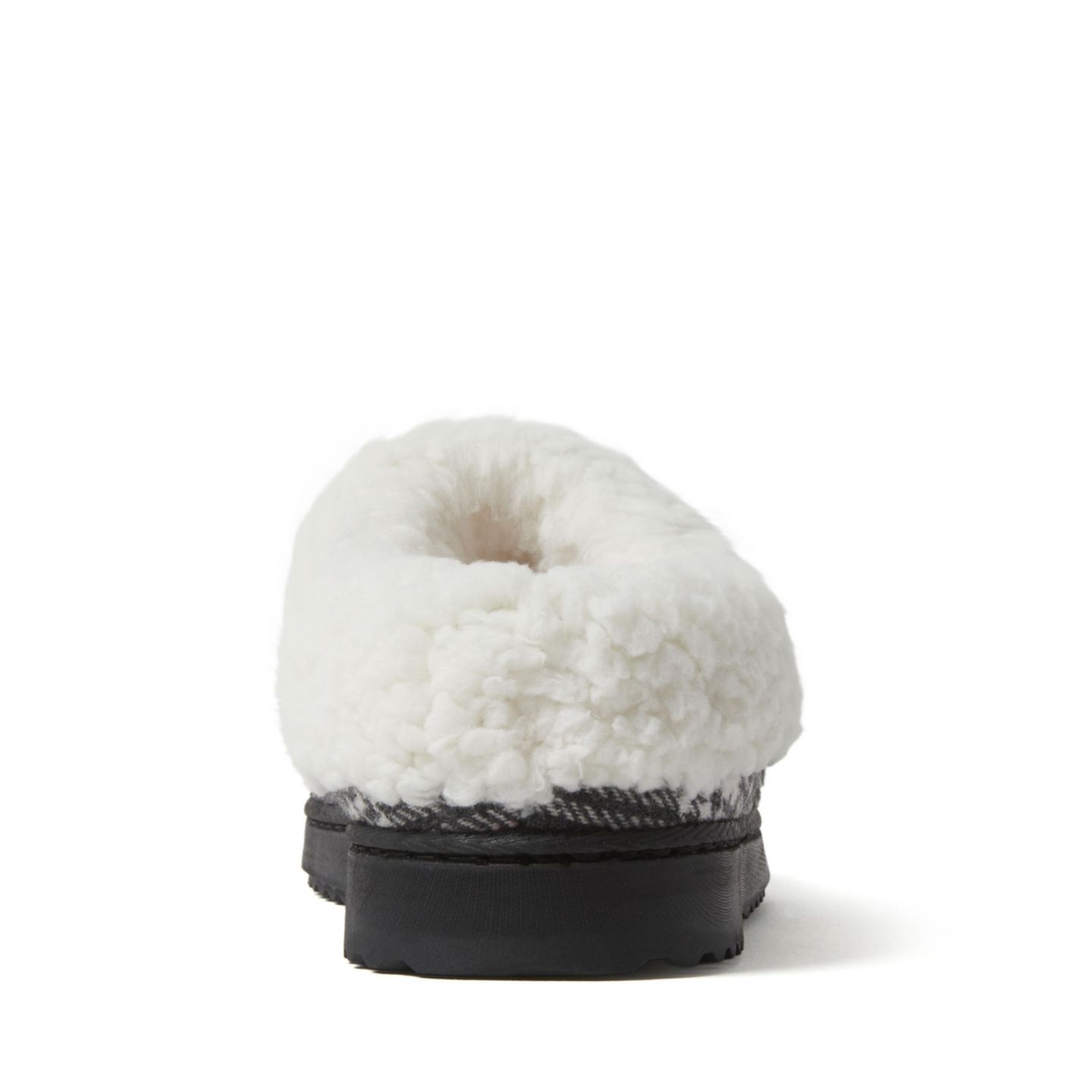 Женские сабо Dearfoams Nyla Felted Plaid Moccasin Toe Clog House Shoe Slipper, цвет: Тёмный меланжевый серый — фото 4