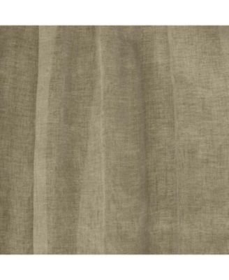 100% Polyester Paloma Sheer Broomstick Crushed Solid Dual Header Curtain Panel 52" x 108" Khaki