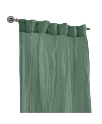 100% Polyester Paloma Sheer Broomstick Crushed Solid Dual Header Curtain Panel 52" x 108" Sage