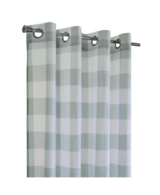 100% Polyester Genesis Light Filtering Plaid Woven Grommet Curtain Panel 52" x 95" Grey
