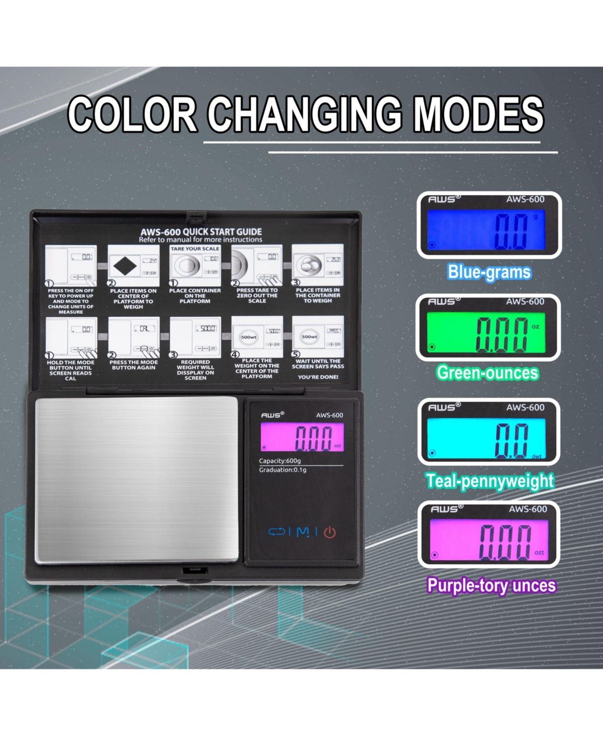 american weigh scales Aws 600g Digital Pocket Scales Series, 600g x 0.1g
