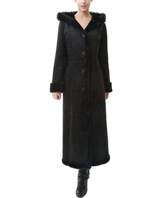 Women's Gianna Hooded Faux Shearling Long Coat