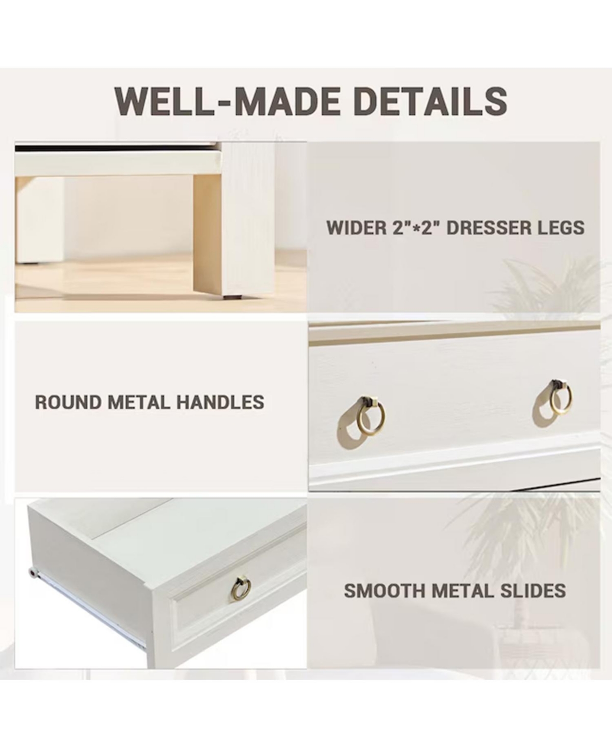 Airsurfer 5 Drawers Dresser Chest for Bedroom Wood Rustic Tall Chest of Drawers Organizer for Bedroom Living Room and Hallway