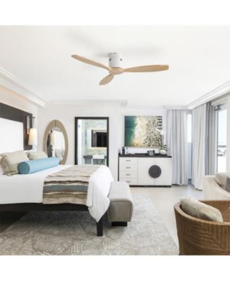 52-inch Modern 3-Blade Flush Mount with Remote Control and Timing Function Ceiling Fan