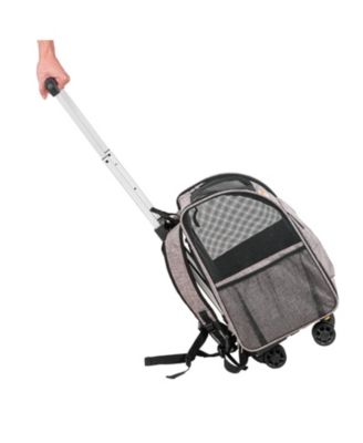 Rolling Pet Carrier Backpack with Removable Wheels for Under 18LBS Dog and Cat Travel Carrier Airline Approved for Small Dogs and Medium Cats