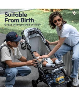 HopLite Ultralight Compact Lightweight Baby Stroller For Airplane – Travel Stroller for Newborn from Birth to 55 lbs, Jet Black