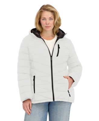 Plus Size Zip Front Short Packable Coat