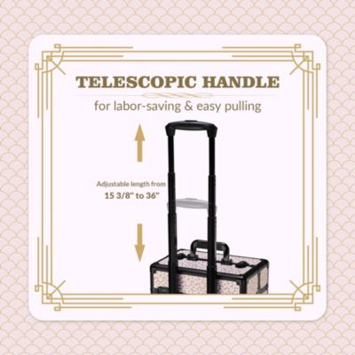 Cosmetology Case on Wheels Cosmetic Trolley Travel Art Deco Tyrian