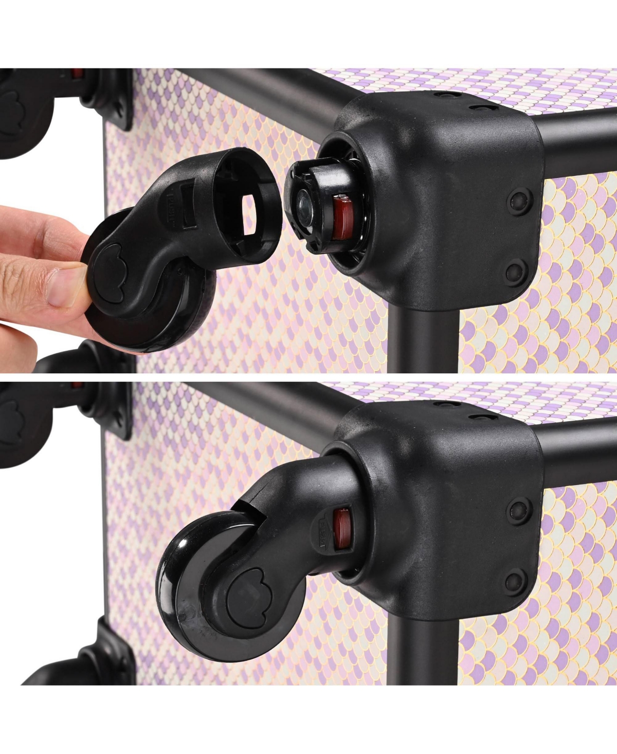 Byootique Cosmetology Case on Wheels Cosmetic Trolley Travel Art Deco Tyrian