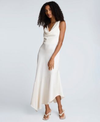 Women's Satin Cowl Neck Bias Dress