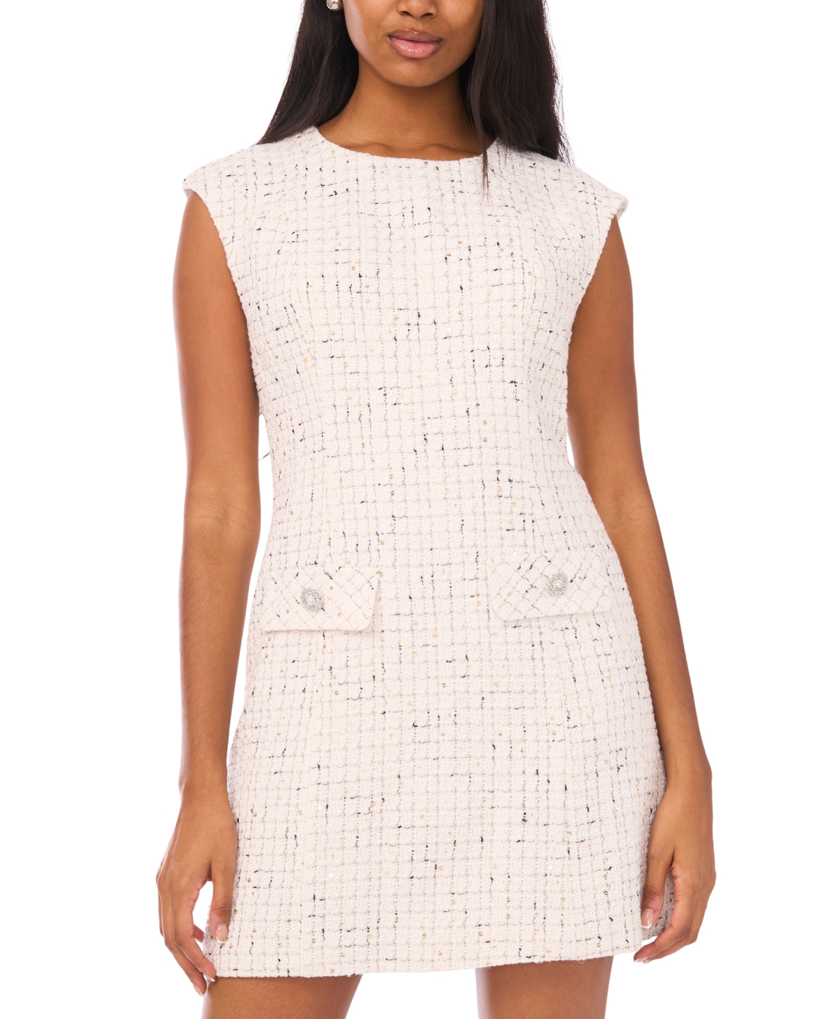 Cece Women's Textured Cap Sleeve Dress In Neutral