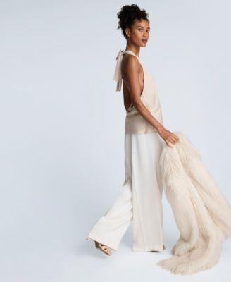 Women's Satin Crossover Halter Blouse