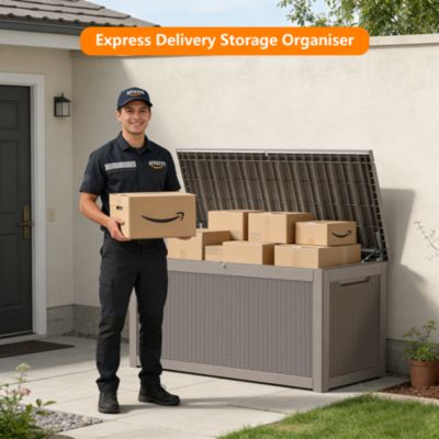 260 gal Patio Waterproof Resin Deck Box Lockable Outdoor Storage Garden Tools