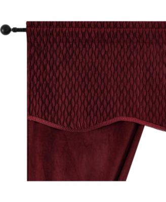 Christmas Essentials Light Filtering Complete Attached Velvet Window Curtains & Valance Set