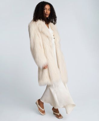 Women's Faux Fur Midi Long-Sleeve Jacket
