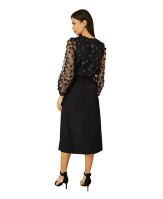 Women's Long Sleeve Sheer Floral Top