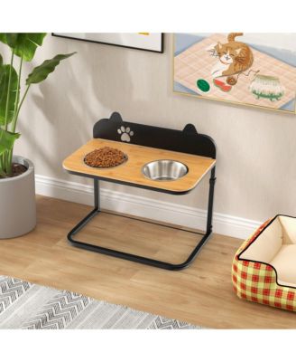 Elevated Dog Bowls 3 Adjustable Heights with 2 Stainless Steel Food Water Bowls