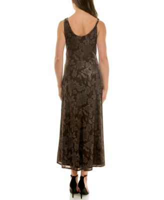 Petite Sleeveless Velvet Midi Dress