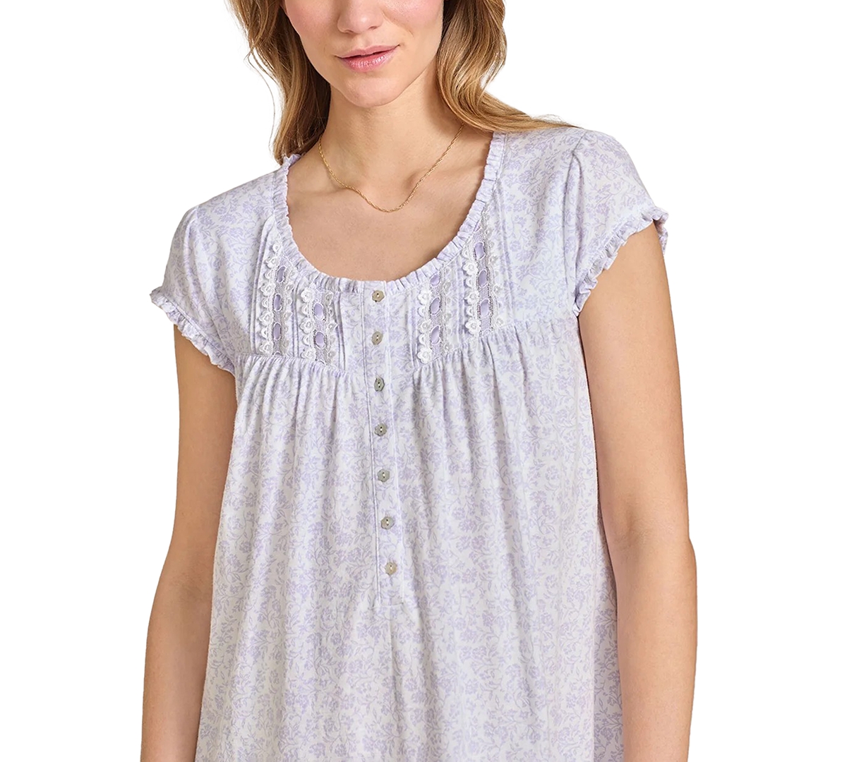 Eileen West Women's Round Neck Short Gown