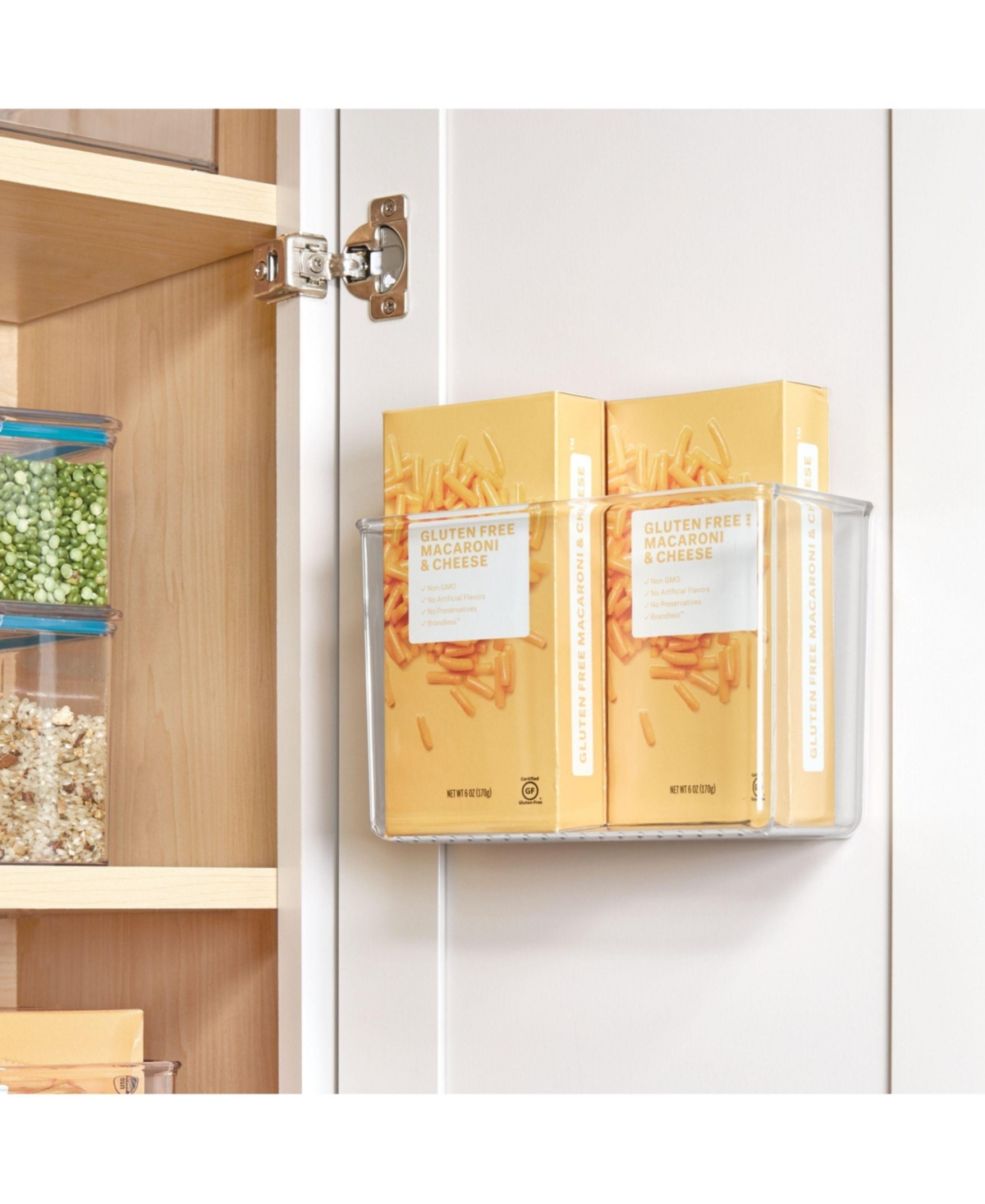 iDesign Adhesive Organizer Bin for Kitchen - Set of 4 - Clear