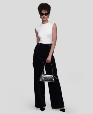 Women's Double-Zipper Wide-Leg Pants