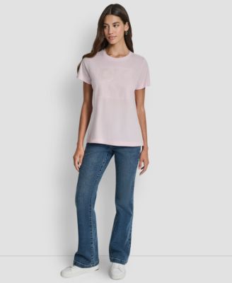 Women's Embellished Logo Detail Crew Neck T-Shirt