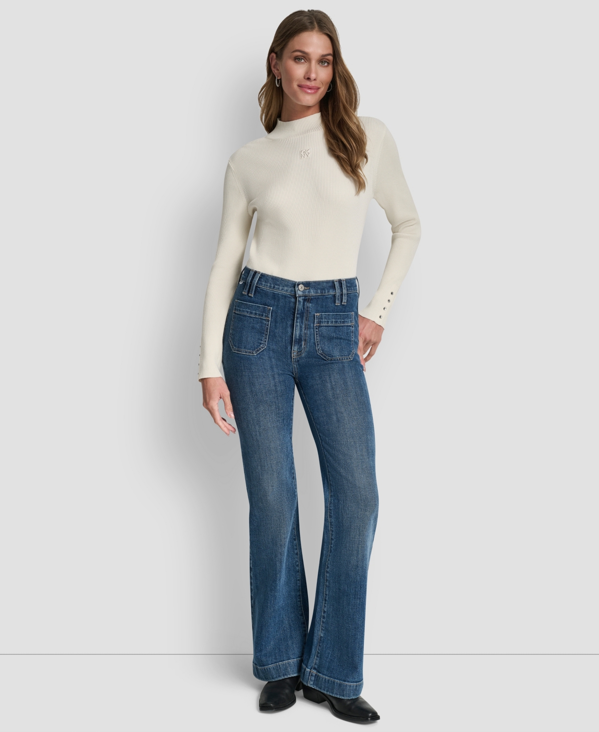 Dkny Jeans Women's High-Rise Relaxed Flare
