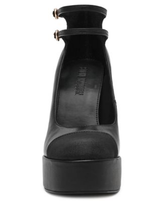 Women's Peyton Cap-Toe Platform Mary-Jane Pumps