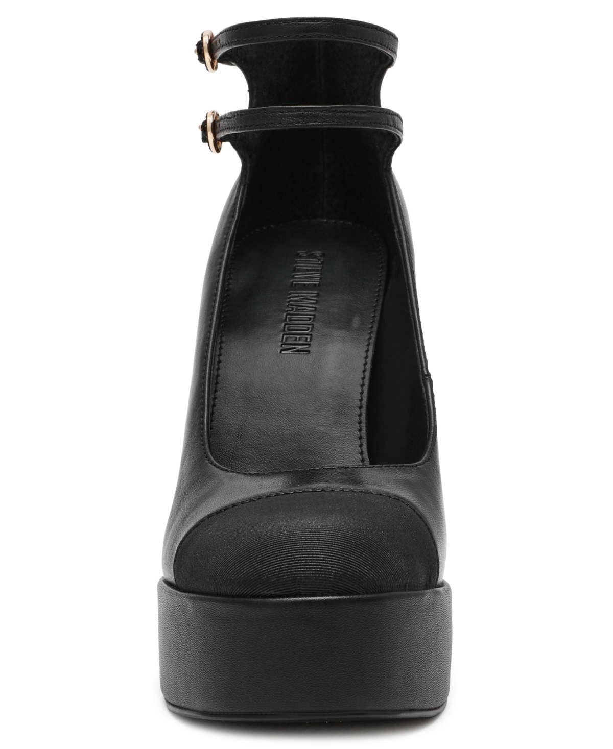Steve Madden Women's Peyton Cap-toe Platform Mary-jane Pumps In Black