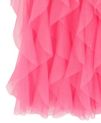 Girls' 7-16 Glitter Lace Illusion Bow Dress