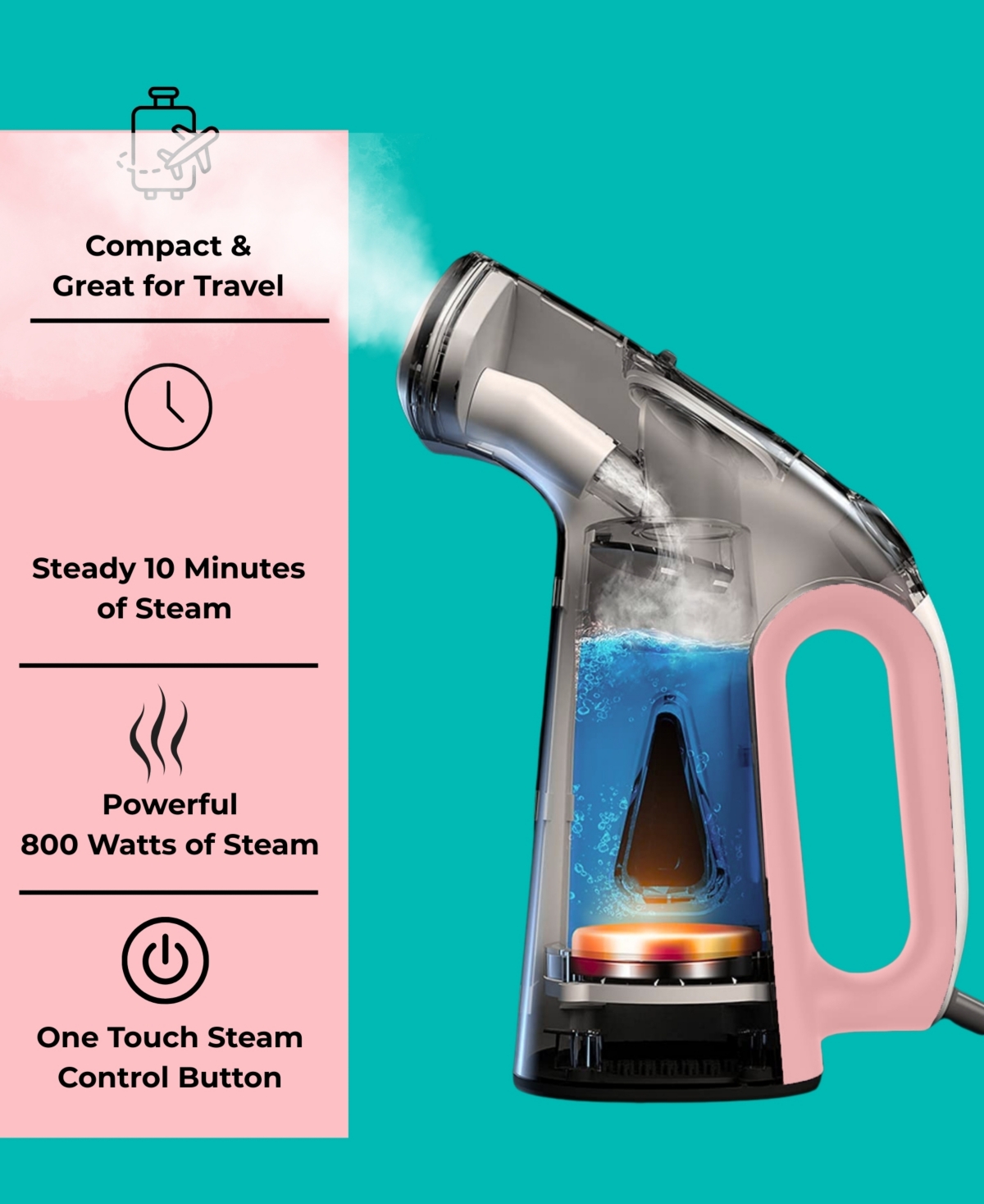 True & Tidy Portable 10" Fabric Steamer