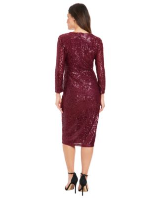 Women's V-Neck Jersey-Knit Midi Dress