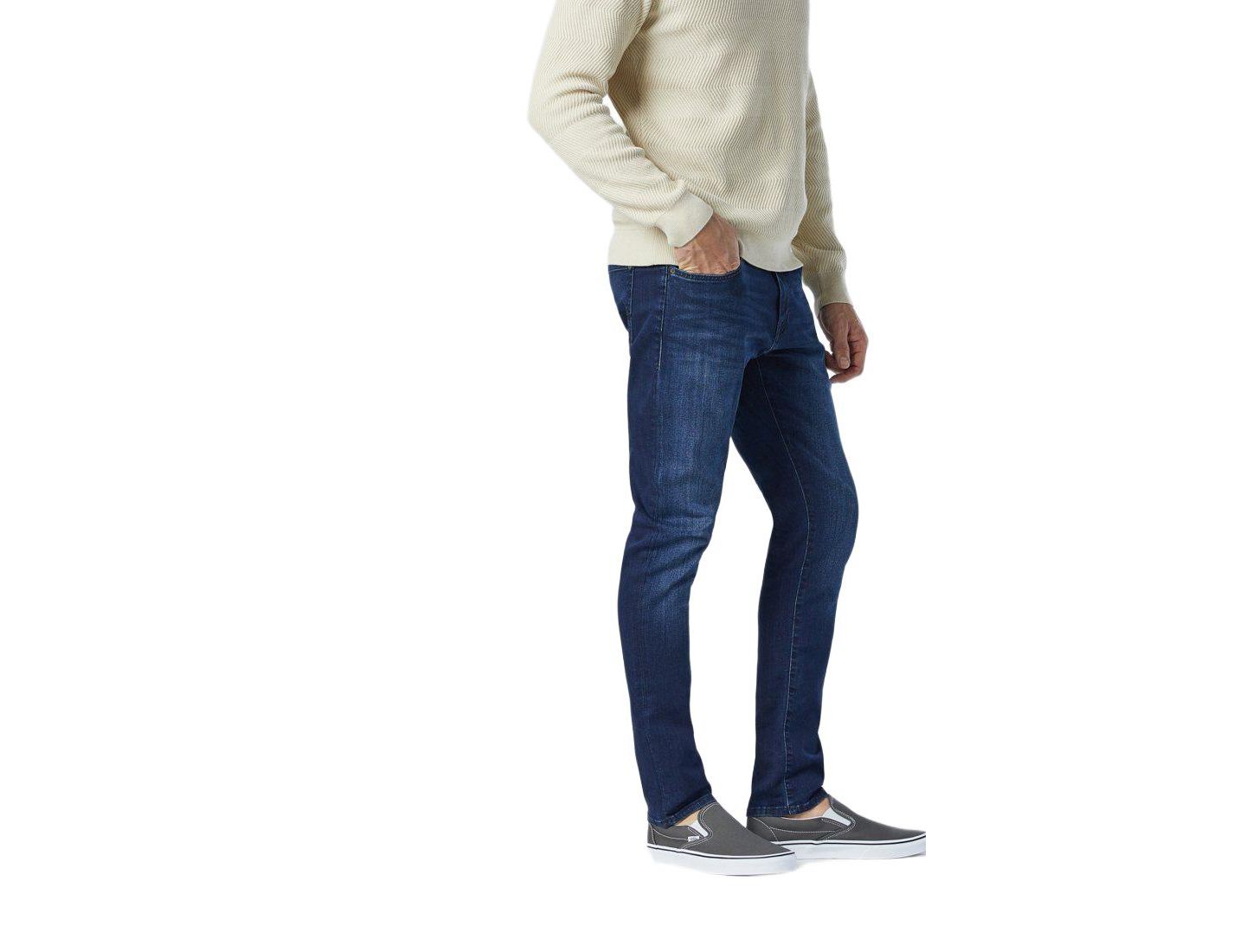 Мужские джинсы Mavi Jeans Jake Regular Rise Skinny Leg In Dark Tonal Nashville — фото 1