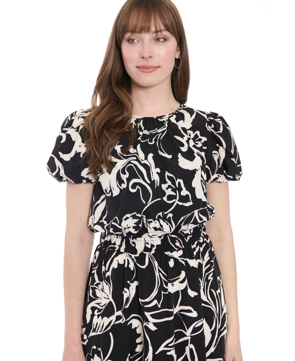 London Times Women's Tucked-Sleeve Midi Dress