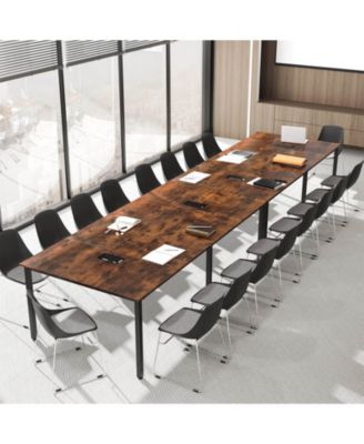 95" x 48" Large Meeting Table Seats up to 10 People 2 Cable Grommets for Office
