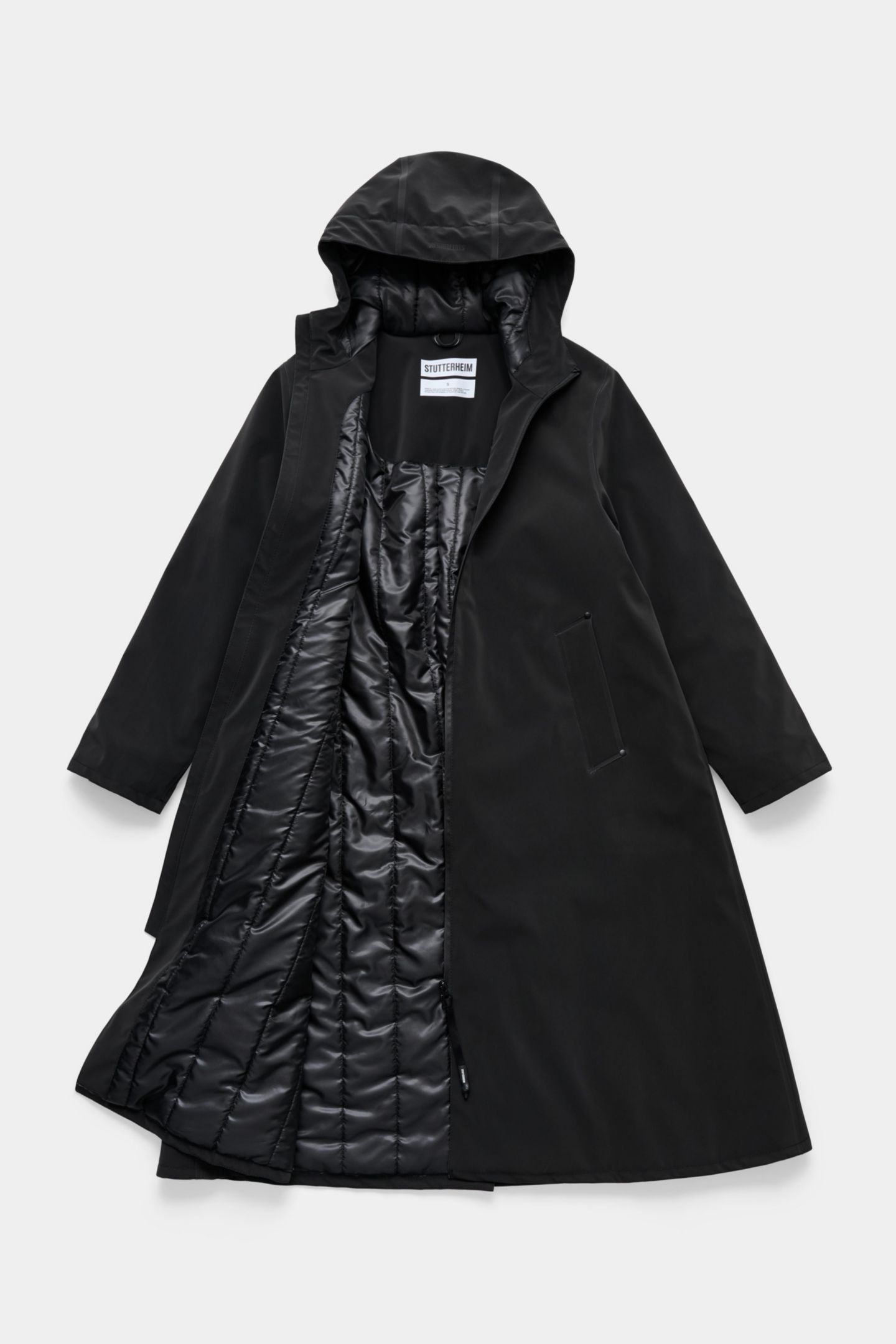 Женское пальто Stutterheim Mosebacke Long Matte Winter, цвет: Чёрный — фото 5