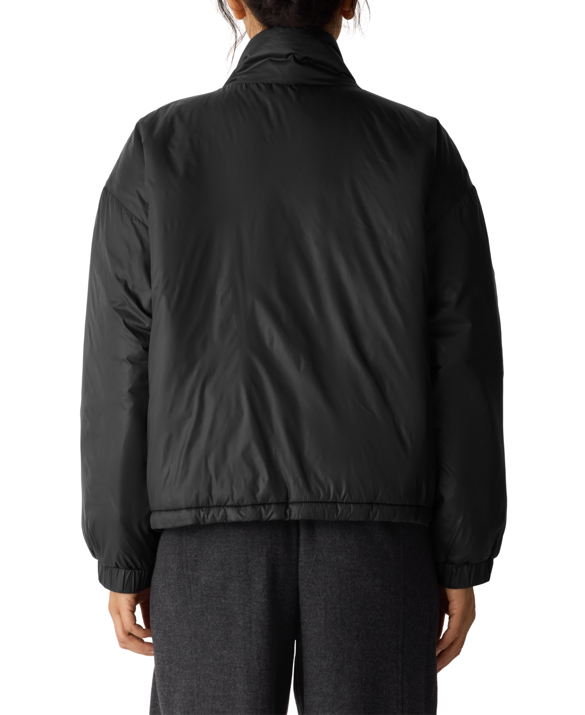 Eileen Fisher Women's High Collar Puffer Jacket, Regular And Plus In Black