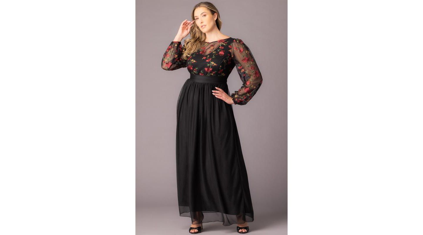 Женское платье Kiyonna Plus Size Eternal Embroidered Bodice Evening Gown, цвет: С принтом, вариант 1 — фото 5