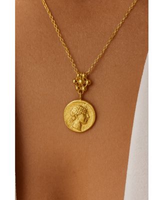 Goddess Demeter Coin Pendant Necklace