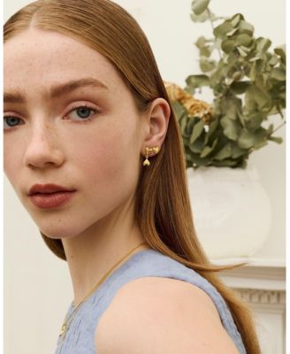 Double Heart Drop Studs